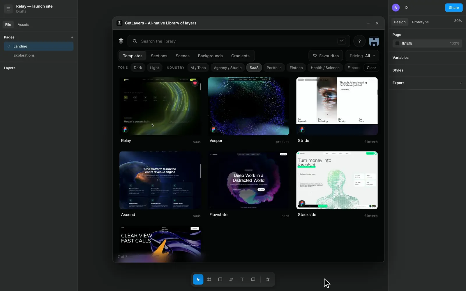A template's headline, accent and hero scheme changed in Figma; the live site rebuilt from that frame.